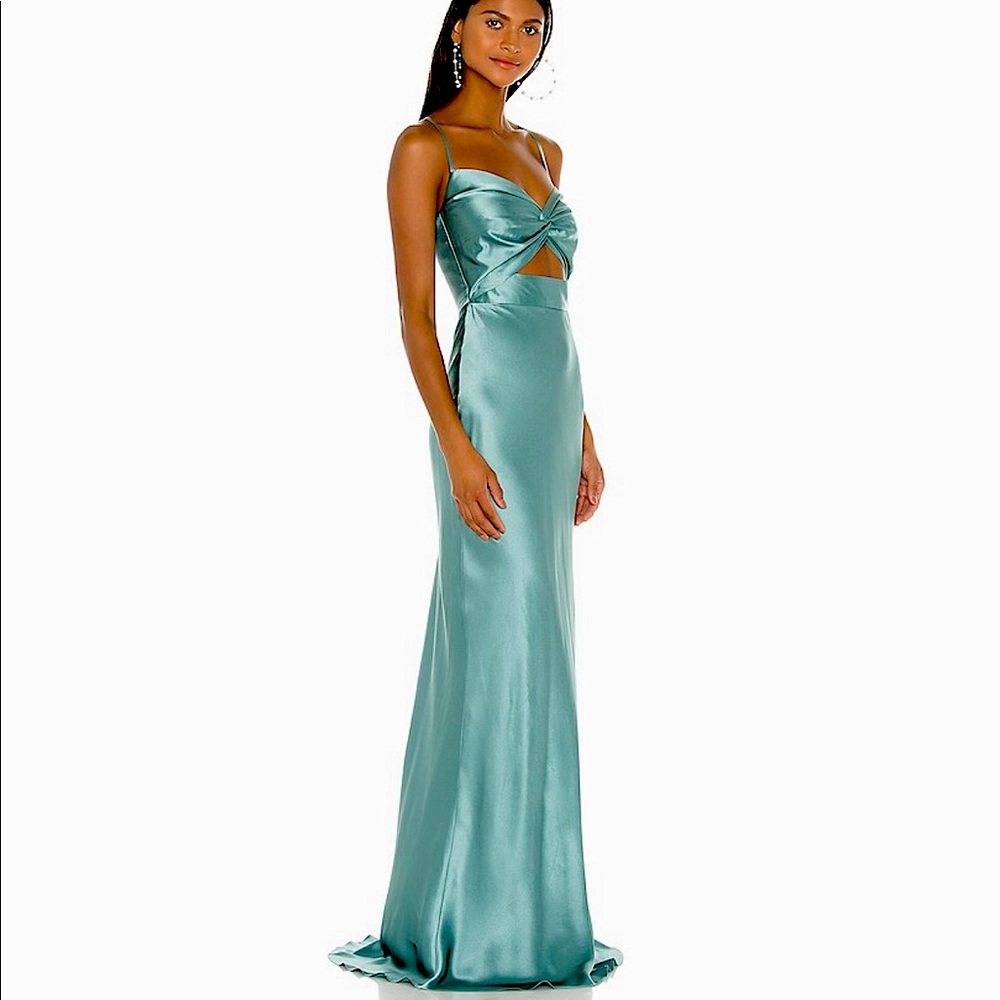 Beautiful Twist gown in Cerulean by Michelle Mason